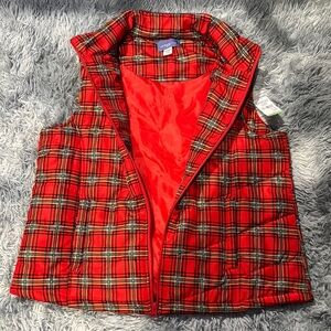 Laura Scott Red Plaid Vest